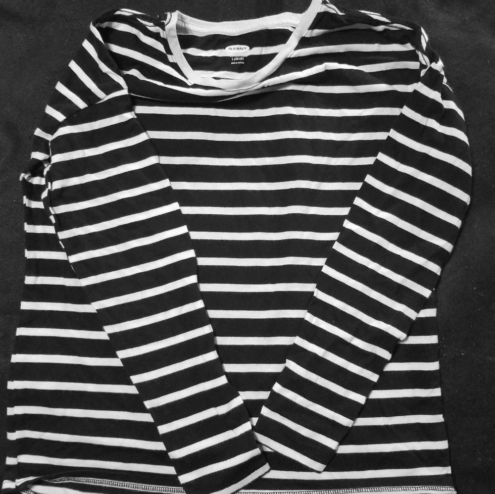 Black and white pinstripe old navy shirt